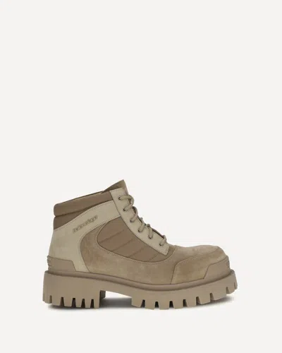 Balenciaga Sand-colored Nubuck Combat Strike Boots In Multi