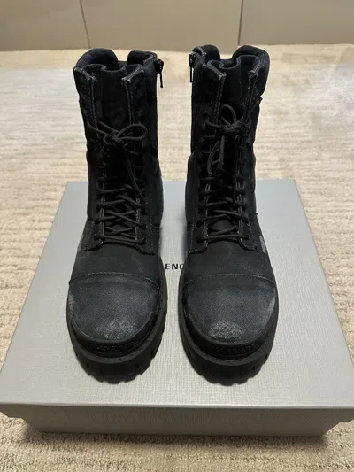 Pre-owned Balenciaga Combat Strike Boots 42 In Black