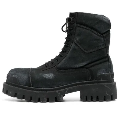 Balenciaga Combat Strike Boots 'washed Black Cotton'