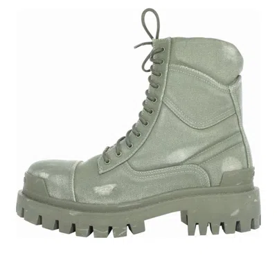 Balenciaga Combat Strike Boots 'washed Green Cotton'
