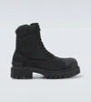 Balenciaga Black Combat Strike Cotton-canvas Boots Men In Black