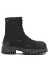 Balenciaga Black Combat Strike Cotton-canvas Boots Men In Black