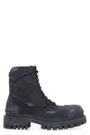 Balenciaga Worn-effect Combat Boots In Black