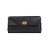 Balenciaga Buckle Front Pocket Rectangular Wallet In Black