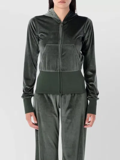 Balenciaga Compact Hooded Sweatshirt And Pocket In Green