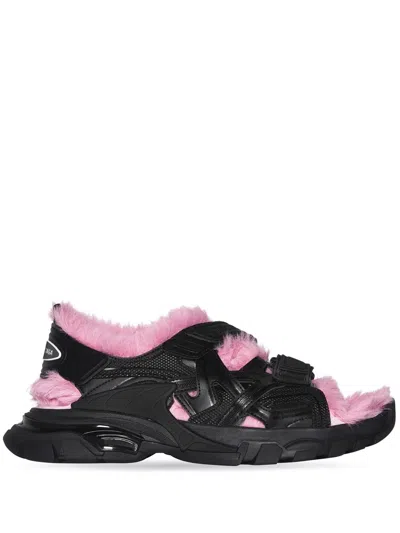 Balenciaga Contrast-strap Sandals In Black