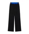 Balenciaga Contrast Waistband Tailored Track Pants In Black