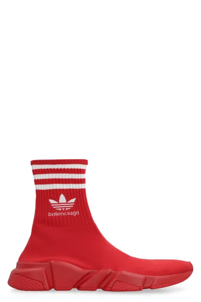 BALENCIAGA CONTRASTING 3-STRIPES MEN'S SOCK SNEAKERS IN RED FOR SS23