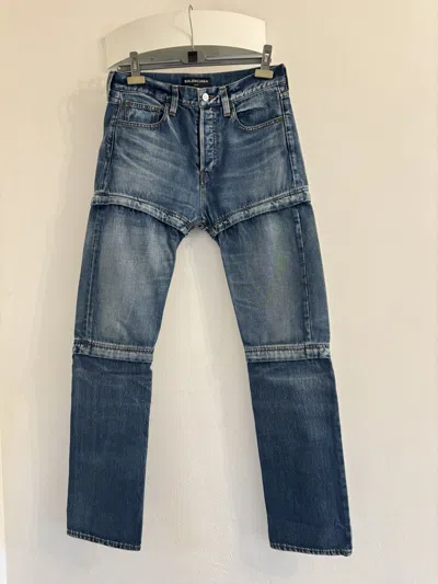 Pre-owned Balenciaga Convertible Jeans In Blue