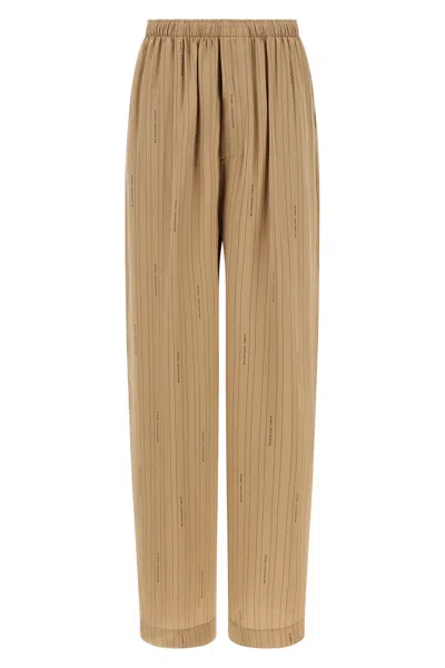Balenciaga Tailored Trousers Pinstripe Pattern In Gold