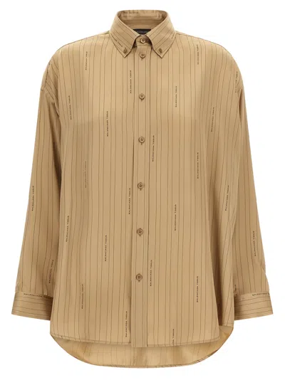 Balenciaga Coocon Shirt In Brown
