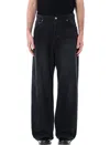 Balenciaga Black Loose Cut Baggy Jeans In Black