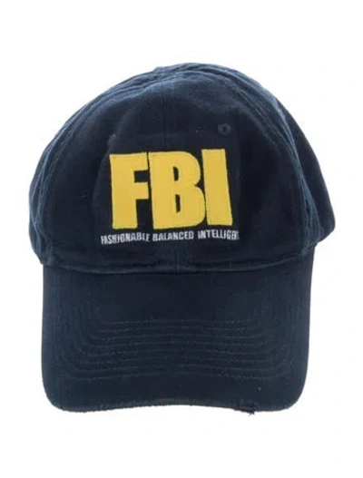 Pre-owned Balenciaga Corduroy Baseball Hat In Blue