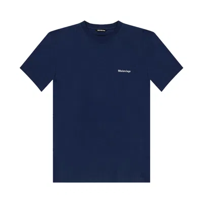 Pre-owned Balenciaga Corporate Logo Tee 'nautical Blue/white'