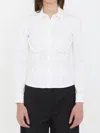 Balenciaga Corsedet Shirt In Stretch Poplin In White
