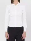 Balenciaga Corseted Stretch Poplin Button-up Shirt In White