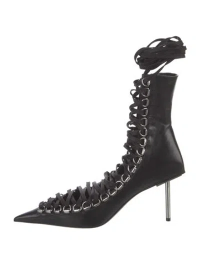 Pre-owned Balenciaga Corset Knife Leather Pumps W/ Tags In Black