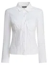 Balenciaga Long Sleeve Corset Shirt With Collared Design In White