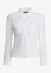 Balenciaga Corset Style Long-sleeved Shirt In White