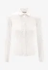 Balenciaga Long Sleeve Corset Shirt With Collared Design In White