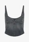 Balenciaga Cropped Sleeveless Top Scoop Neck In Gray