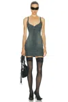 Balenciaga Corseted Mini Dress In Blue