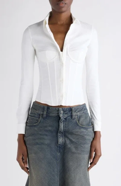 BALENCIAGA BALENCIAGA CORSETED STRETCH POPLIN BUTTON-UP SHIRT