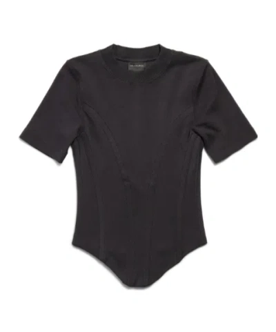 Balenciaga Corseted T-shirts In Black