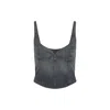 Balenciaga Cropped Sleeveless Top Scoop Neck In Black
