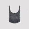 Balenciaga Cropped Sleeveless Top Scoop Neck In Blue