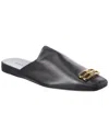 Balenciaga Men Black Leather Cosy Bb Slippers In Black