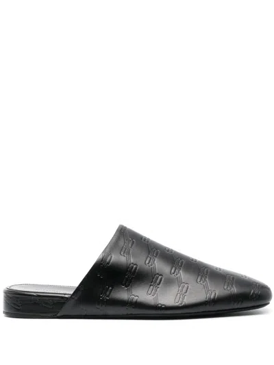Balenciaga Cosy Bb Leather Slippers In Black
