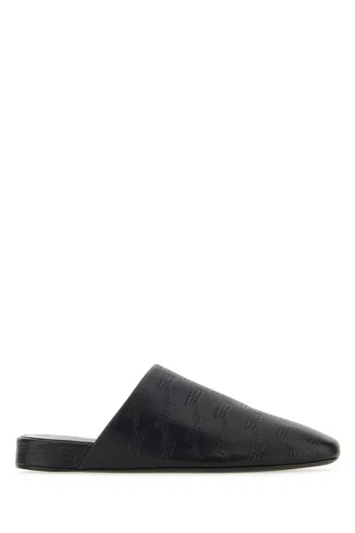 BALENCIAGA BALENCIAGA COSY BB LEATHER SLIPPERS