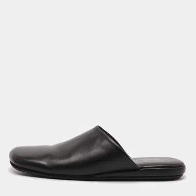Pre-owned Balenciaga Cosy Size 42 Leather Flat Mules In Black