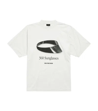 Balenciaga Cotton 360 Sunglasses T-shirt In White