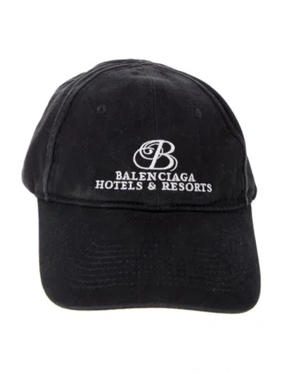 Pre-owned Balenciaga Cotton Adjustable Baseball Cap In Black