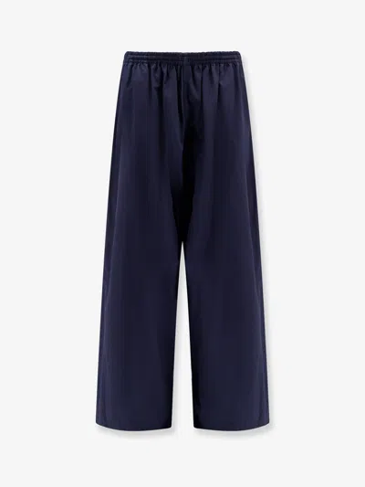 Balenciaga Cotton Baggy Trouser In Blue