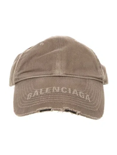 Pre-owned Balenciaga Cotton Baseball Cap In Brown