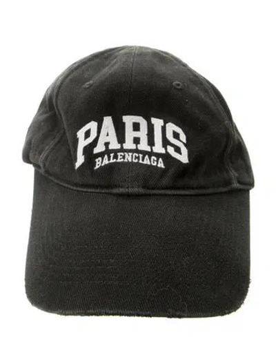 Pre-owned Balenciaga Cotton Baseball Hat In Black