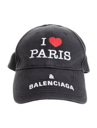 Pre-owned Balenciaga Cotton Baseball Hat In Black