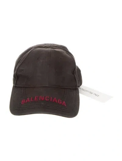 Pre-owned Balenciaga Cotton Baseball Hat In Black