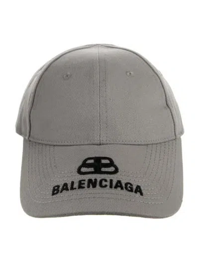 Pre-owned Balenciaga Cotton Baseball Hat In Gray