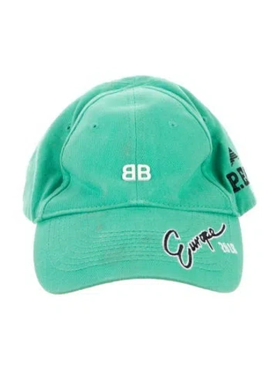 Pre-owned Balenciaga Cotton Baseball Hat In Green