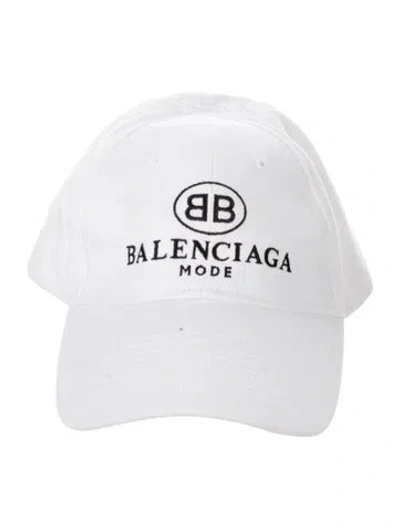 Pre-owned Balenciaga Cotton Baseball Hat In White
