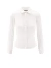 Balenciaga Long Sleeve Corset Shirt With Collared Design In White