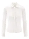 Balenciaga Long Sleeve Corset Shirt With Collared Design In White