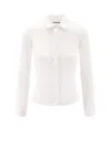 Balenciaga Long Sleeve Corset Shirt With Collared Design In White