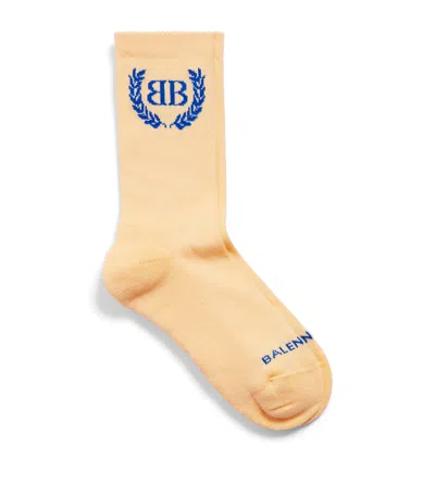 Balenciaga Cotton-blend Laurel Socks In Yellow