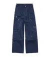 Balenciaga Utility Tech & Cotton Work Pants In Navy