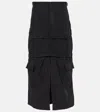 Balenciaga Cotton-blend Ripstop Cargo Skirt In Black
